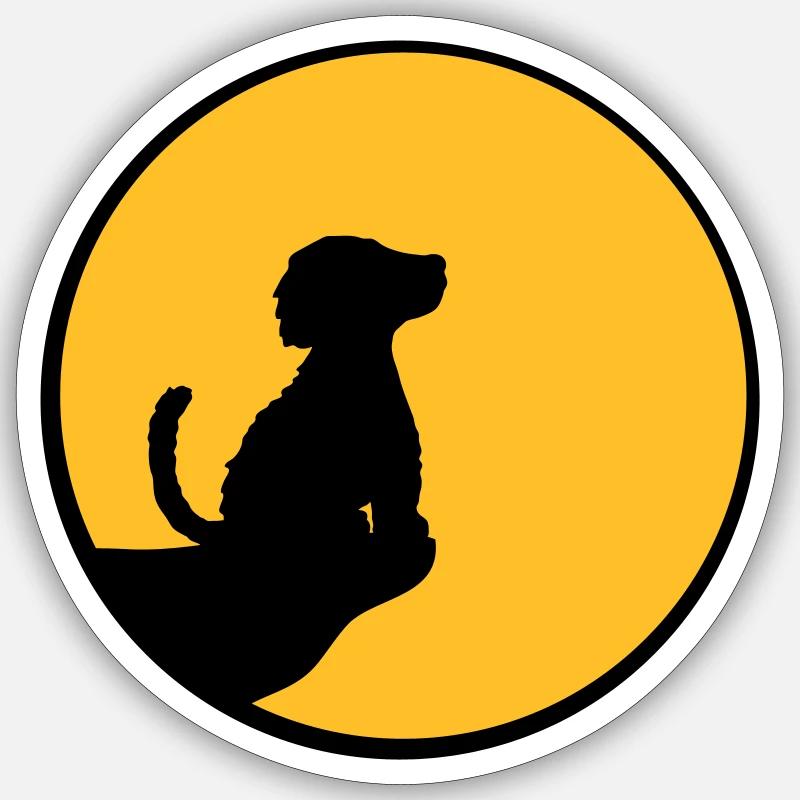 Moon Cliff Sitting Dog Sticker size S (10 x 10 cm)