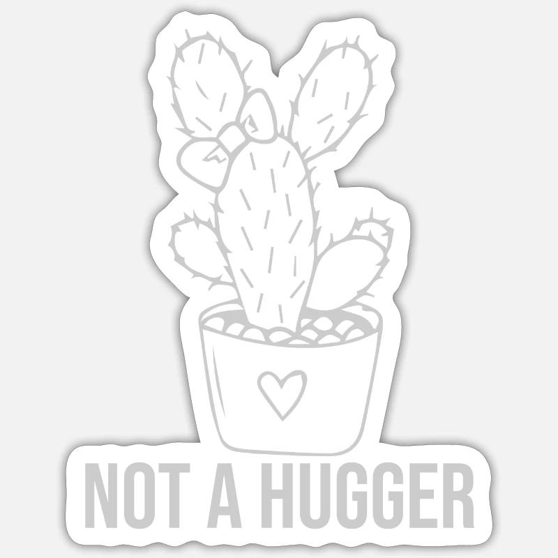 Not a hugger - Sticker size S (10 x 10 cm) - white matte