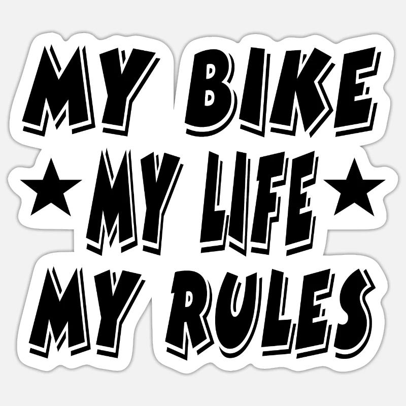 Motocyclette - Sticker taille S (10 x 10 cm) - blanc mat