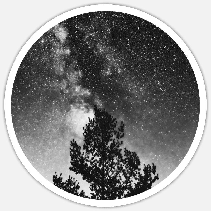 Milky Way With Tree - Sticker size S (10 x 10 cm) - white matte