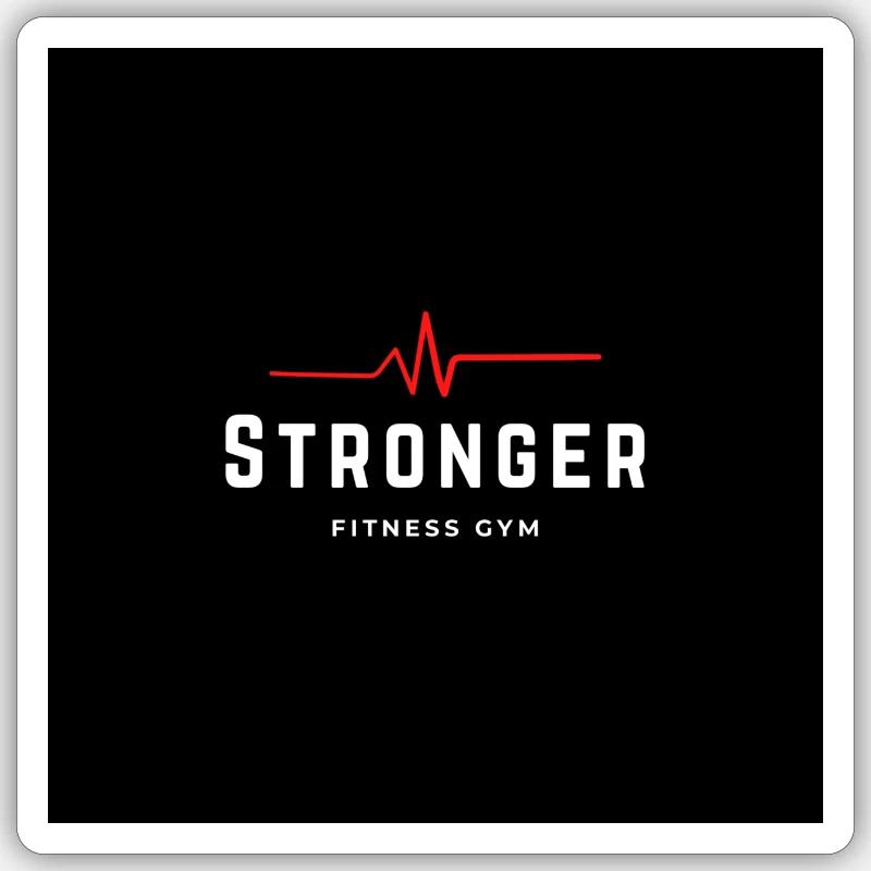 Stronger Gym - Sticker taille S (10 x 10 cm) - blanc mat