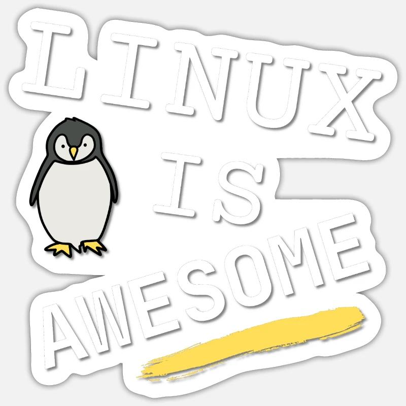 Linux est génial - - Sticker taille S (10 x 10 cm) - blanc mat