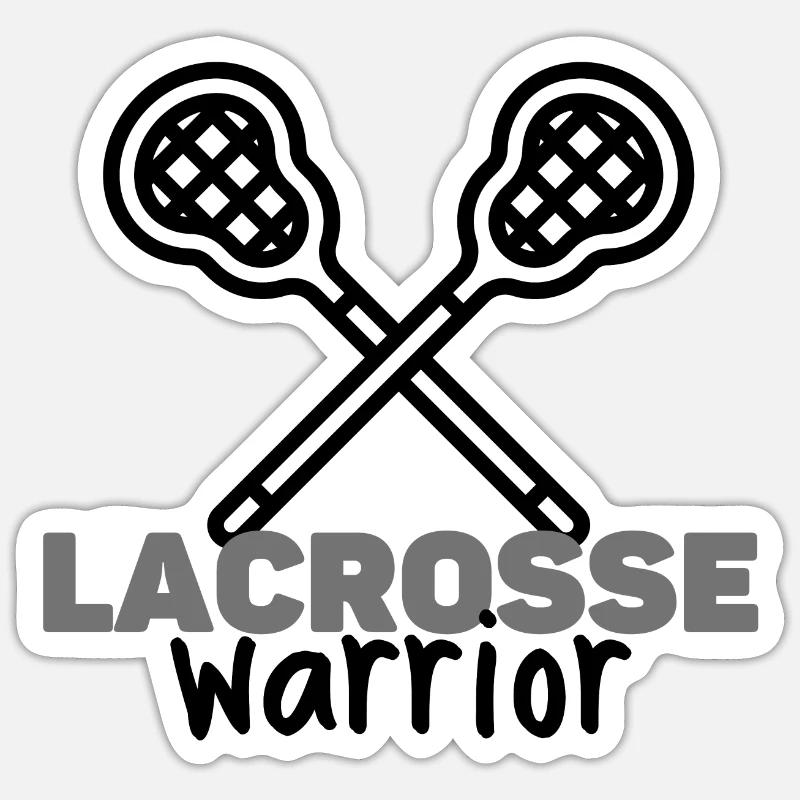 Guerrier de crosse - Sticker taille S (10 x 10 cm) - blanc mat