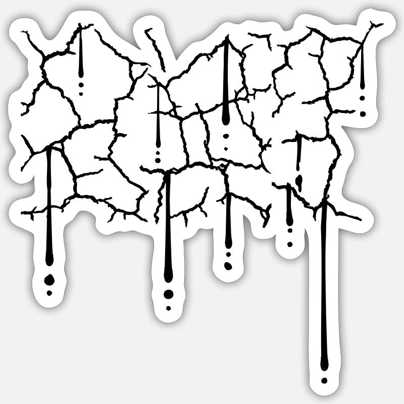 Tropfen Risse Muster Textur - Sticker Größe S (10 x 10 cm) - Mattweiß