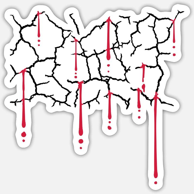 Blood Drops Cracks Pattern - Sticker size S (10 x 10 cm) - white matte