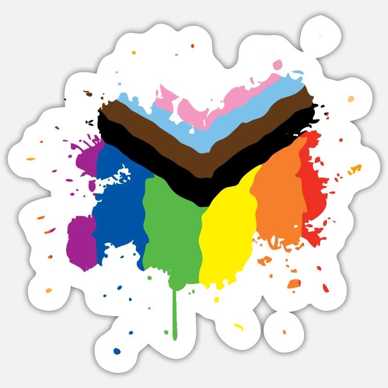 Progress Pride - Sticker size S (10 x 10 cm) - white matte