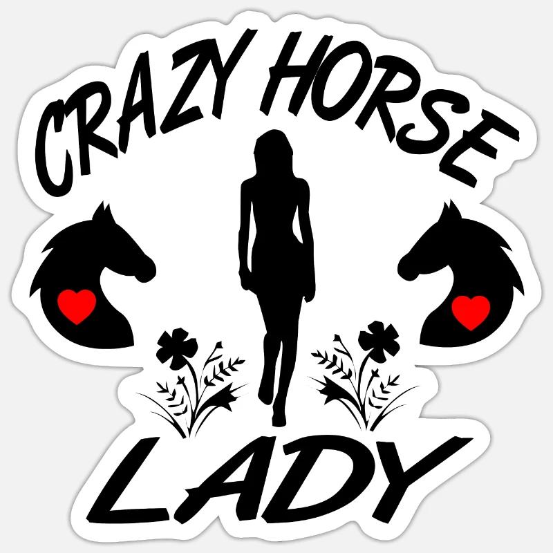 Cheval - Sticker taille S (10 x 10 cm) - blanc mat