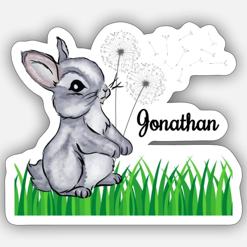 Rabbit Name Gift Jonathan Sticker size S (10 x 10 cm)
