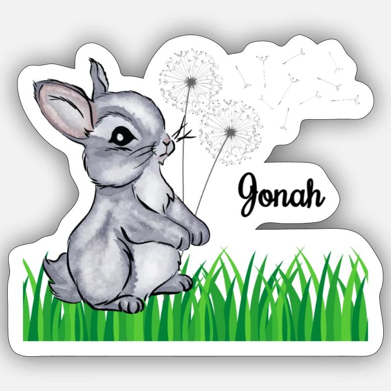 Rabbit Name Gift Jonah Sticker size S (10 x 10 cm)