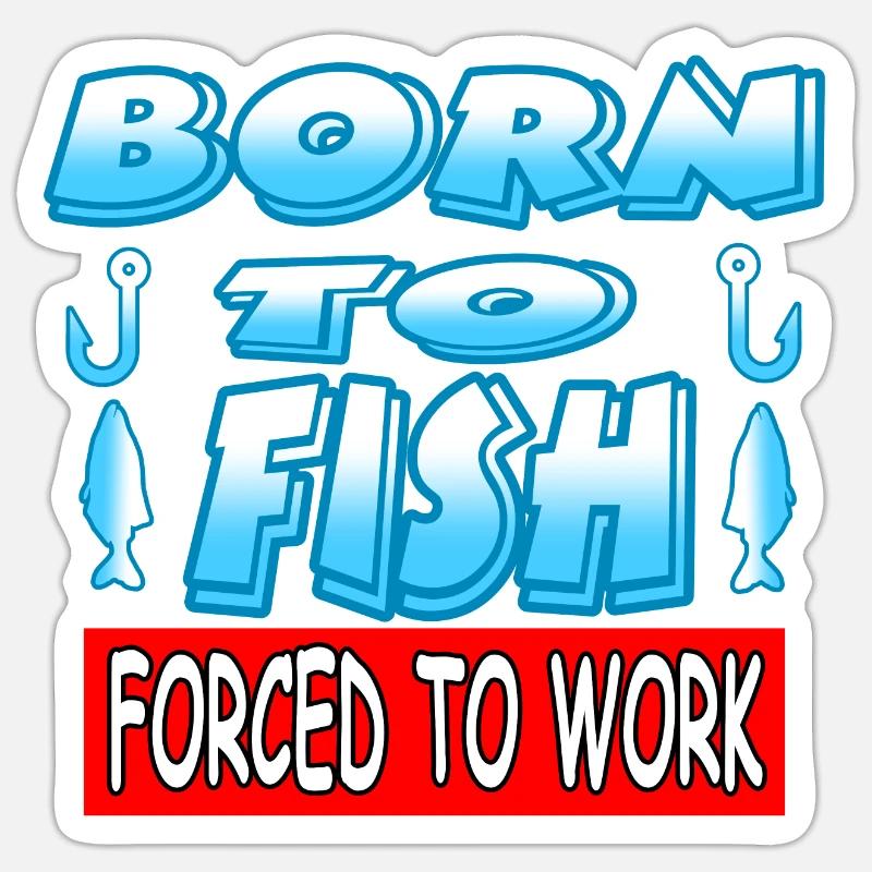 Pêche - Sticker taille S (10 x 10 cm) - blanc mat