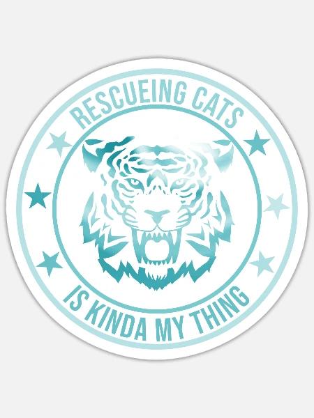 TIERRETTUNG TIERHILFE - Sticker Größe S (10 x 10 cm) - Mattweiß
