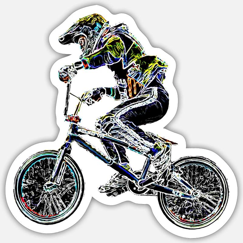 bmx - Sticker taille S (10 x 10 cm) - blanc mat