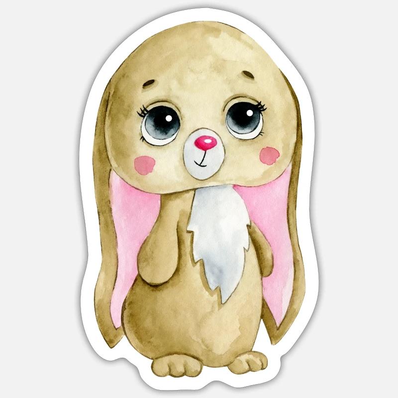 cute rabbit - Sticker size S (10 x 10 cm) - white matte