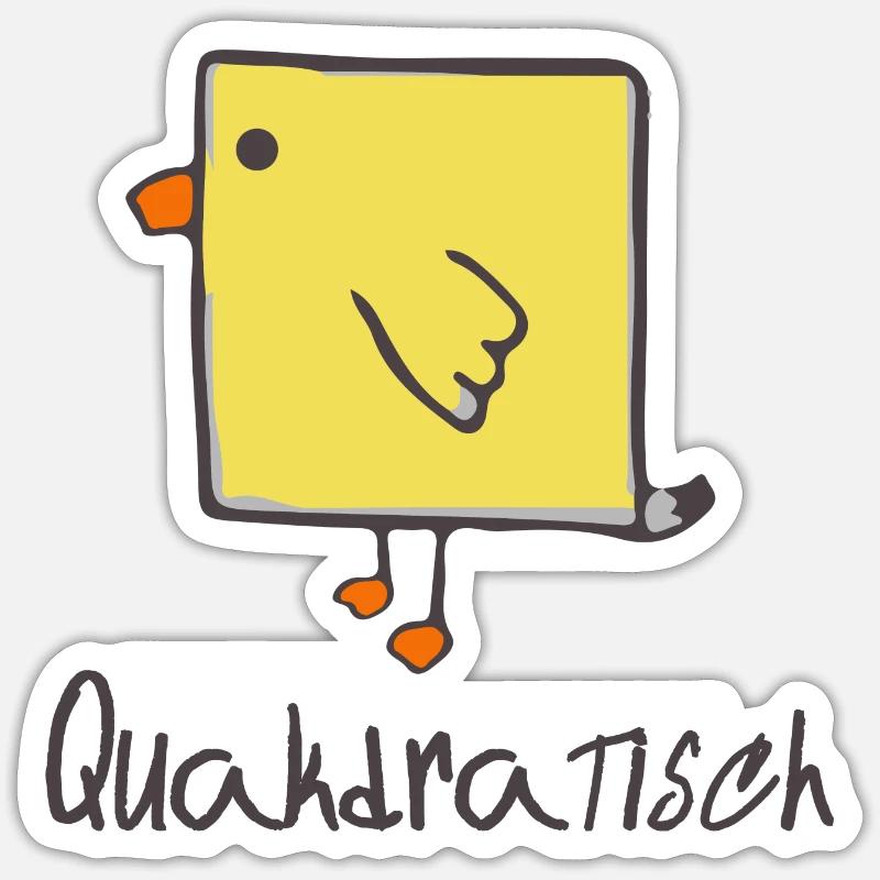 Quakdratisch - Sticker Größe S (10 x 10 cm) - Mattweiß