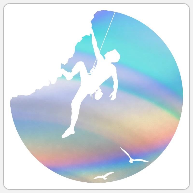 climbing - Sticker size S (10 x 10 cm) - white matte