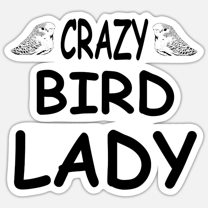 Perruche ondulée - Sticker taille S (10 x 10 cm) - blanc mat
