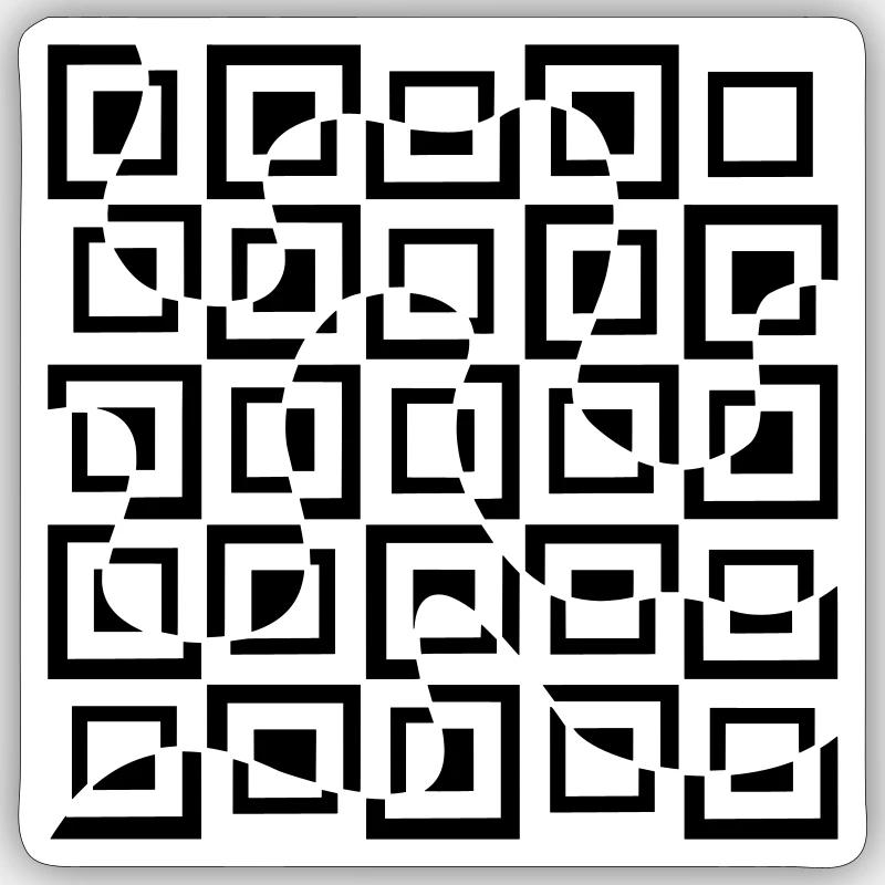 Optical illusion with squares Sticker size S (10 x 10 cm)
