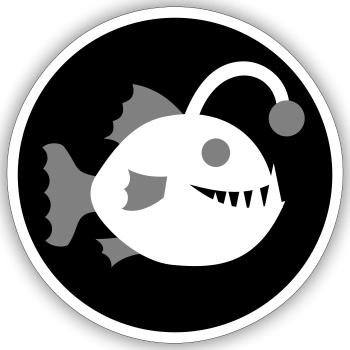 Lantern Fish Frogfish Deep Sea Fish Icon - Sticker size S (10 x 10 cm) - white matte - Front