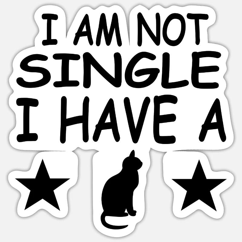 Chat - Sticker taille S (10 x 10 cm) - blanc mat