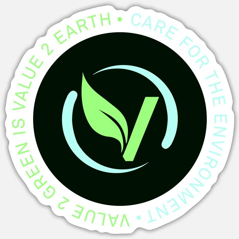 LABEL VALUE2GREEN - Sticker Größe S (10 x 10 cm) - Mattweiß