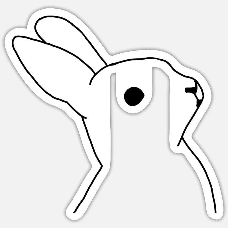 Lapin - Sticker taille S (10 x 10 cm) - blanc mat
