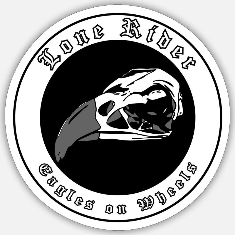 eagle skull head - Sticker size S (10 x 10 cm) - white matte