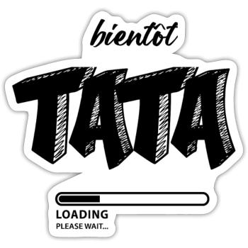 Future tata - Sticker taille S (10 x 10 cm) - blanc mat - Devant