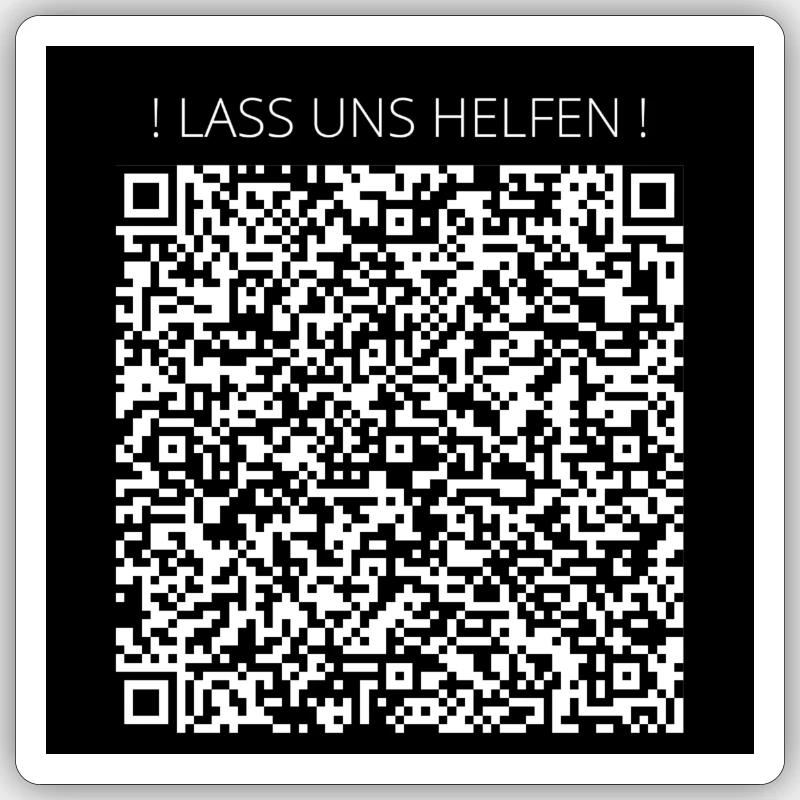 LASS UNS HELFEN - Sticker Größe S (10 x 10 cm) - Mattweiß