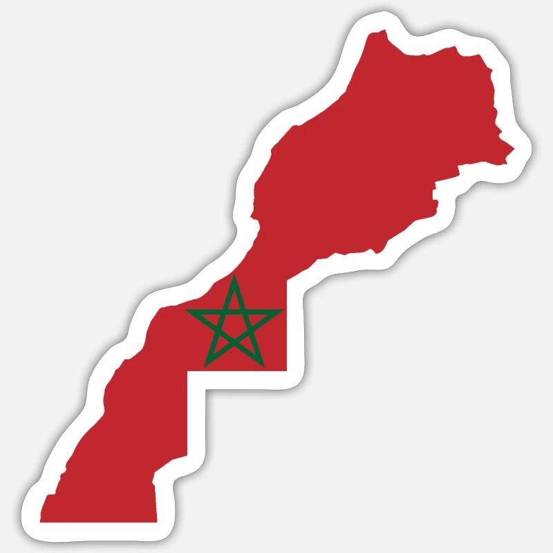 Maroc - Sticker taille S (10 x 10 cm) - blanc mat