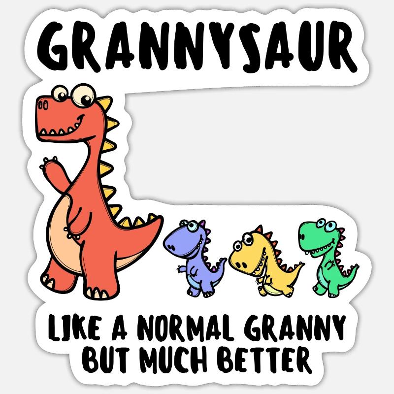 Oma Großmutter Dinosaurier Lustig Statement Sticker Größe S (10 x 10 cm)