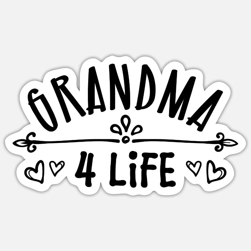 Félicitations Grand-mère Grand-mère Déclaration Retraité - Sticker taille S (10 x 10 cm) - blanc mat