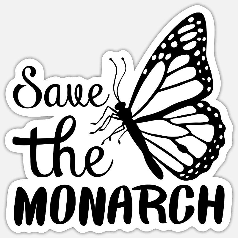 Save The Monarch - Sticker Größe S (10 x 10 cm) - Mattweiß
