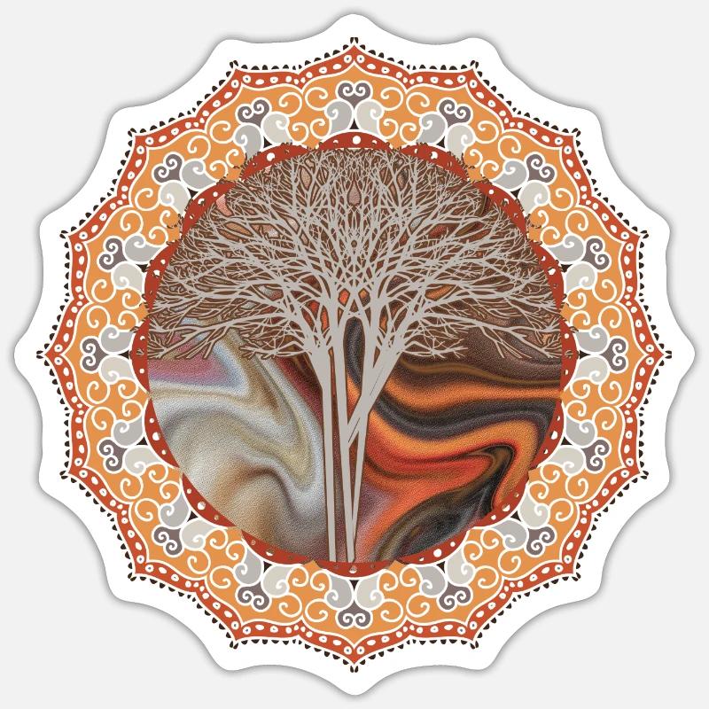 Mandala Baum Geschenkidee Sticker Größe S (10 x 10 cm)