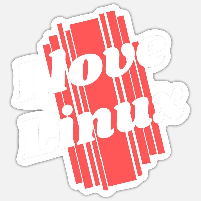 J’adore Linux Sticker taille S (10 x 10 cm)