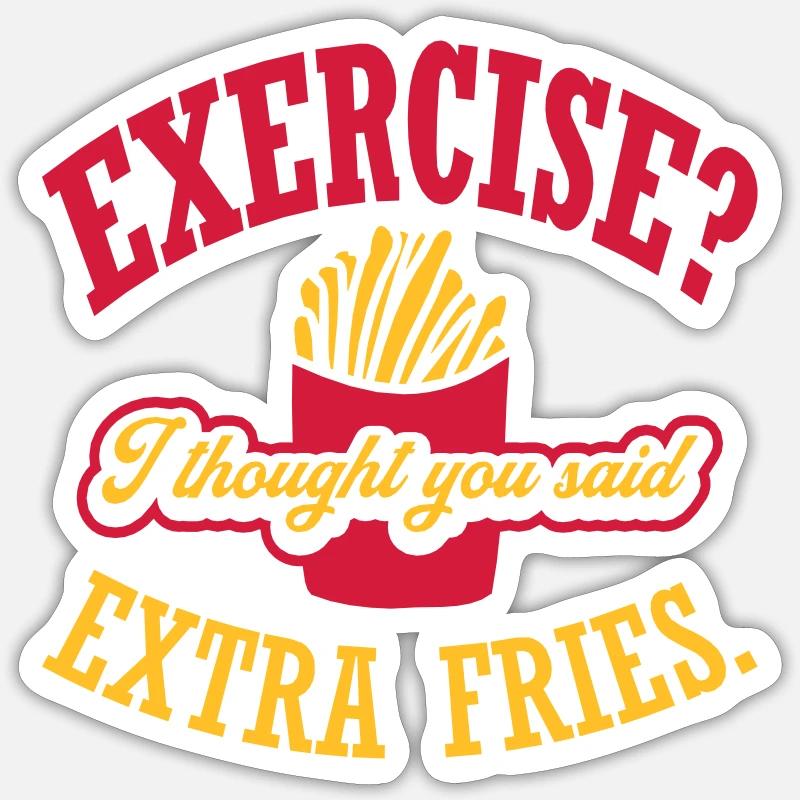 Exercice Extra Fries Citation - Sticker taille S (10 x 10 cm) - blanc mat