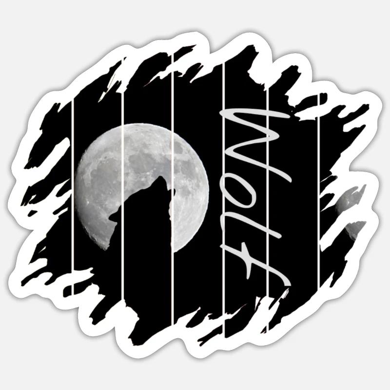 Wolf - Sticker Größe S (10 x 10 cm) - Mattweiß