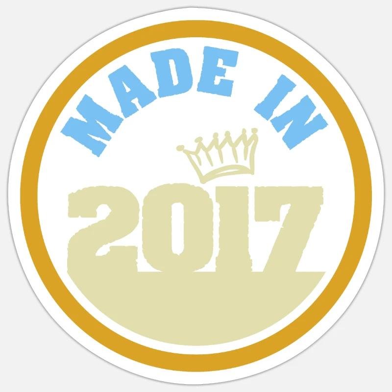 Made in 2017 - Sticker size S (10 x 10 cm) - white matte