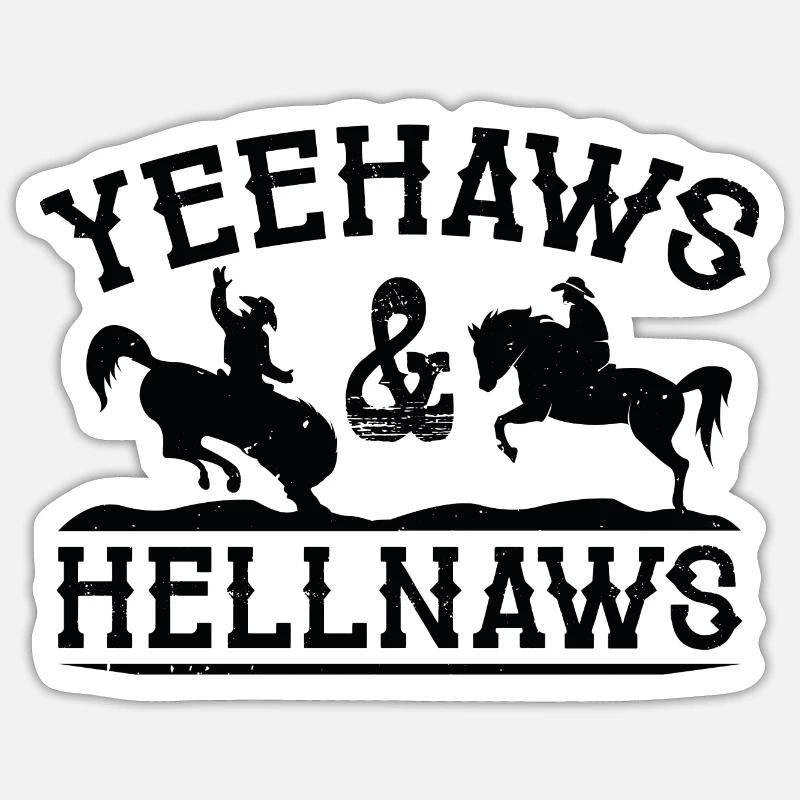 Yeehaws et Hellnaws - Sticker taille S (10 x 10 cm) - blanc mat