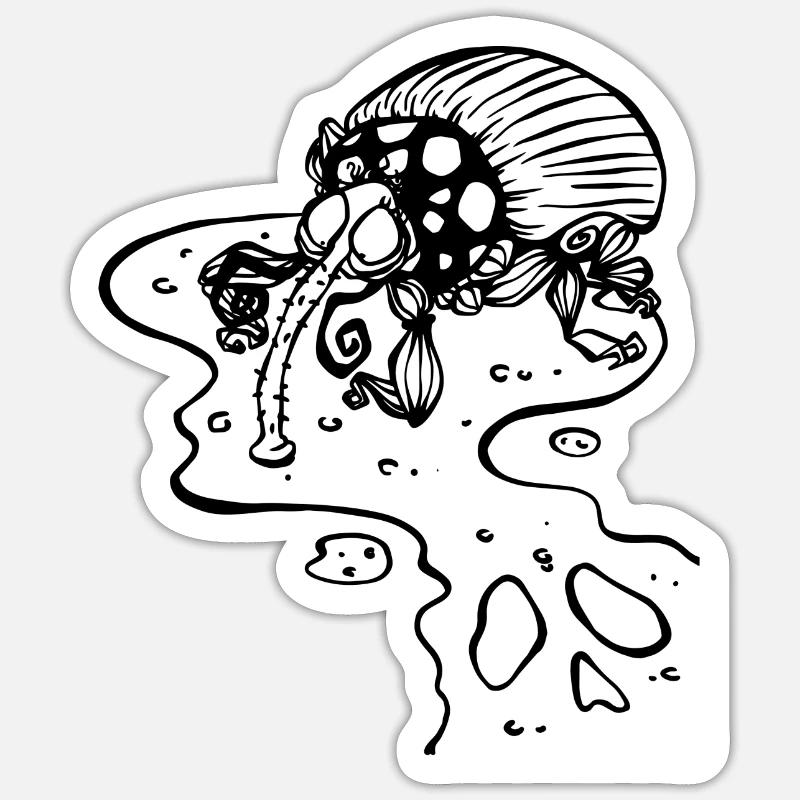 Gothic Scary Flea Sticker size S (10 x 10 cm)