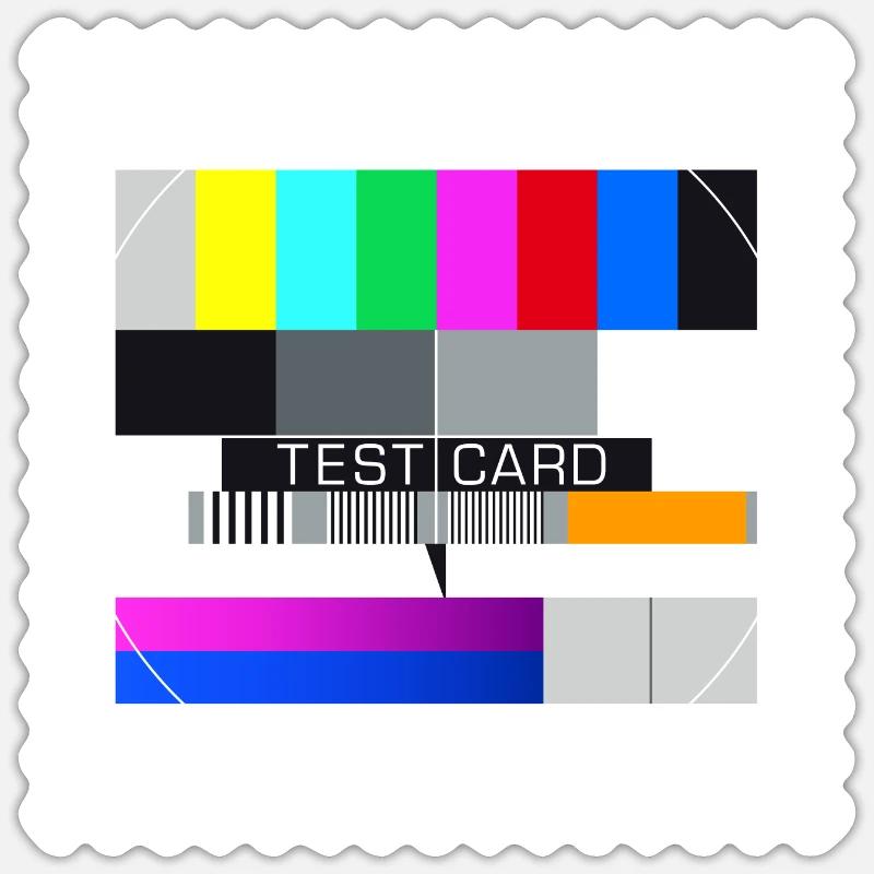 Testbild Fernsehen Bildschirm nostalgisch Display Sticker Größe S (10 x 10 cm)