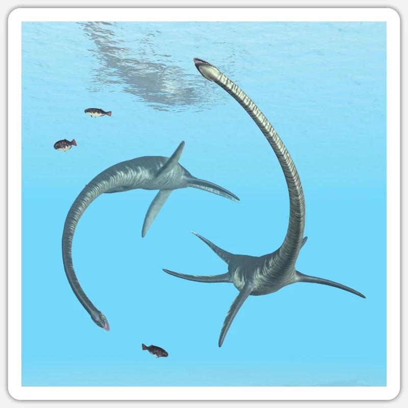 Plesiosaur Elasmosaurus - Sticker size S (10 x 10 cm) - white matte