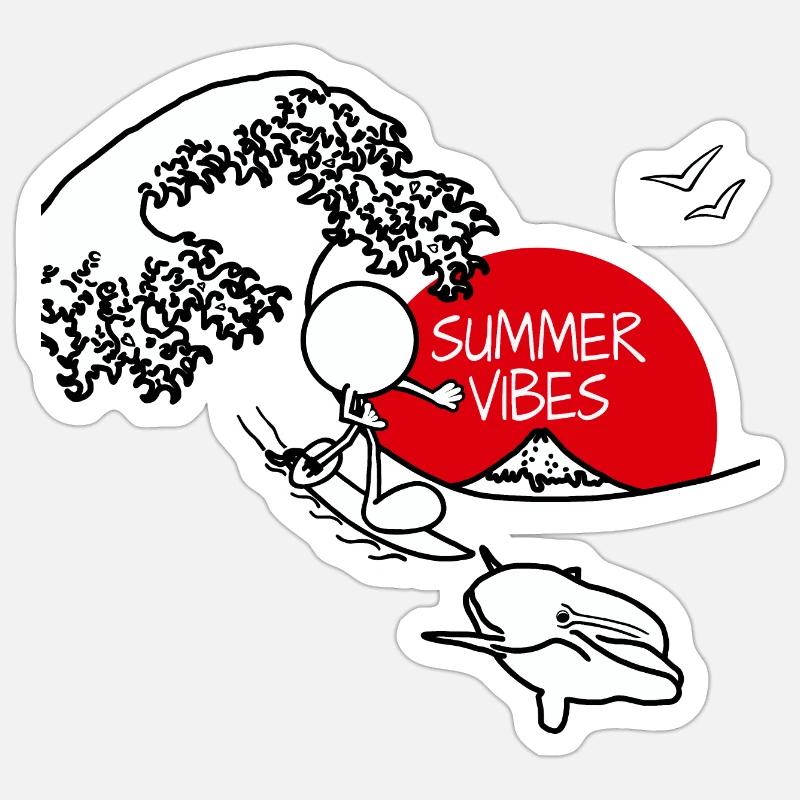 Ambiance d’été Plain Doddle - Sticker taille S (10 x 10 cm) - blanc mat
