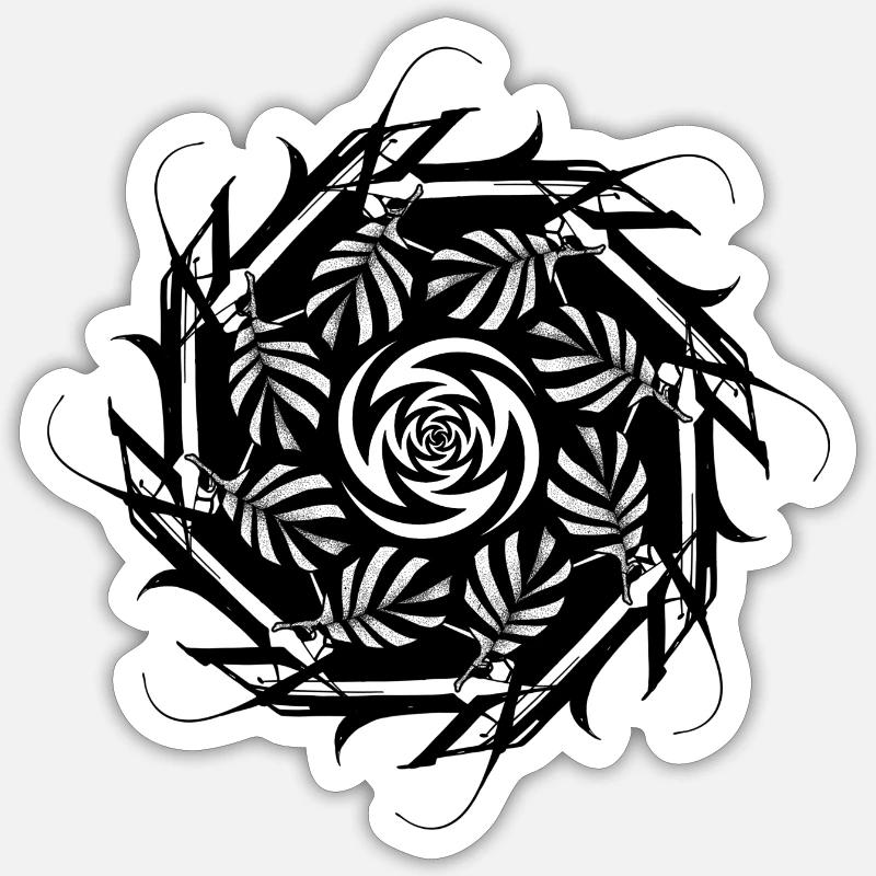 Leafcircle - Sticker size S (10 x 10 cm) - white matte