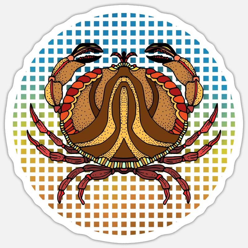 Crabe - Sticker taille S (10 x 10 cm) - blanc mat