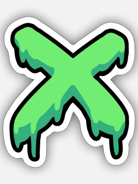 Grün Kreuz - Sticker Größe S (10 x 10 cm) - Mattweiß