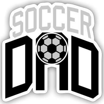 Spaß Logo Soccer Dad - Sticker Größe S (10 x 10 cm) - Mattweiß - Vorne