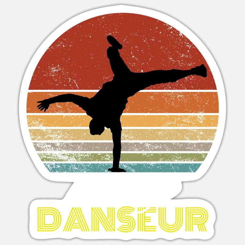 PAPY DANSEUR - Sticker taille S (10 x 10 cm) - blanc mat