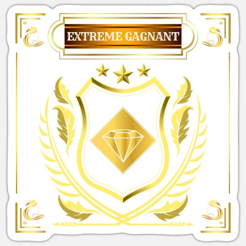 EXTREME GEWINNER/ Lucky Magic Diamond - Sticker Größe S (10 x 10 cm) - Mattweiß