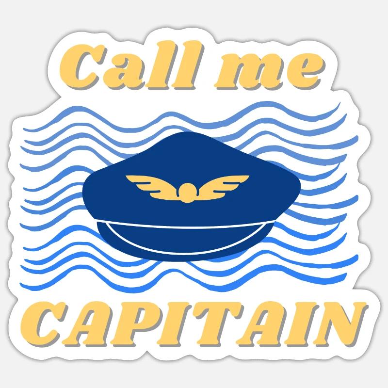Appel moi capitaine - Sticker taille S (10 x 10 cm) - blanc mat