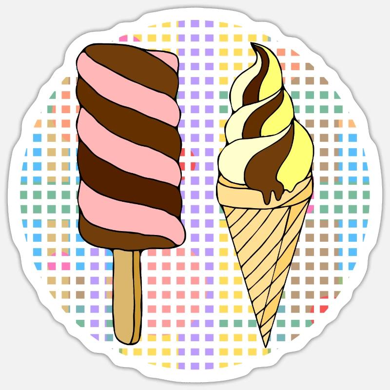 Eis - Sticker Größe S (10 x 10 cm) - Mattweiß